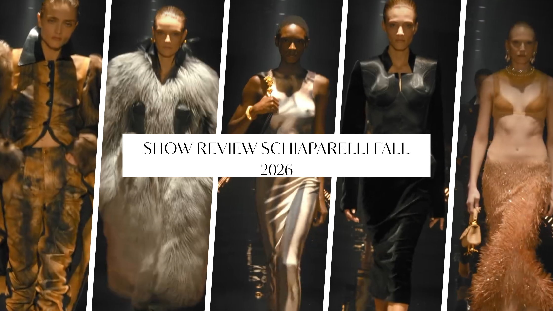 8989 Show Review Schiaparelli Fall 2026 At The Louvre With Sculptural Tailoring Sheer Knits And Faux Fur Coats