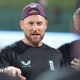 England head coach Brendon McCullum addressing players in training