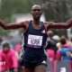 Albert Korir celebrating
