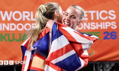 Keely Hodgkinson hugs Georgia Hunter Bell