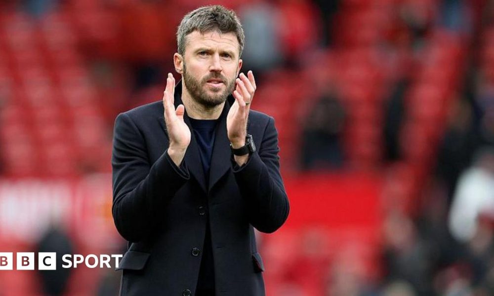 Michael Carrick applauding at Old Trafford