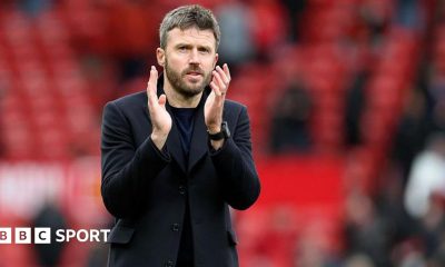 Michael Carrick applauding at Old Trafford