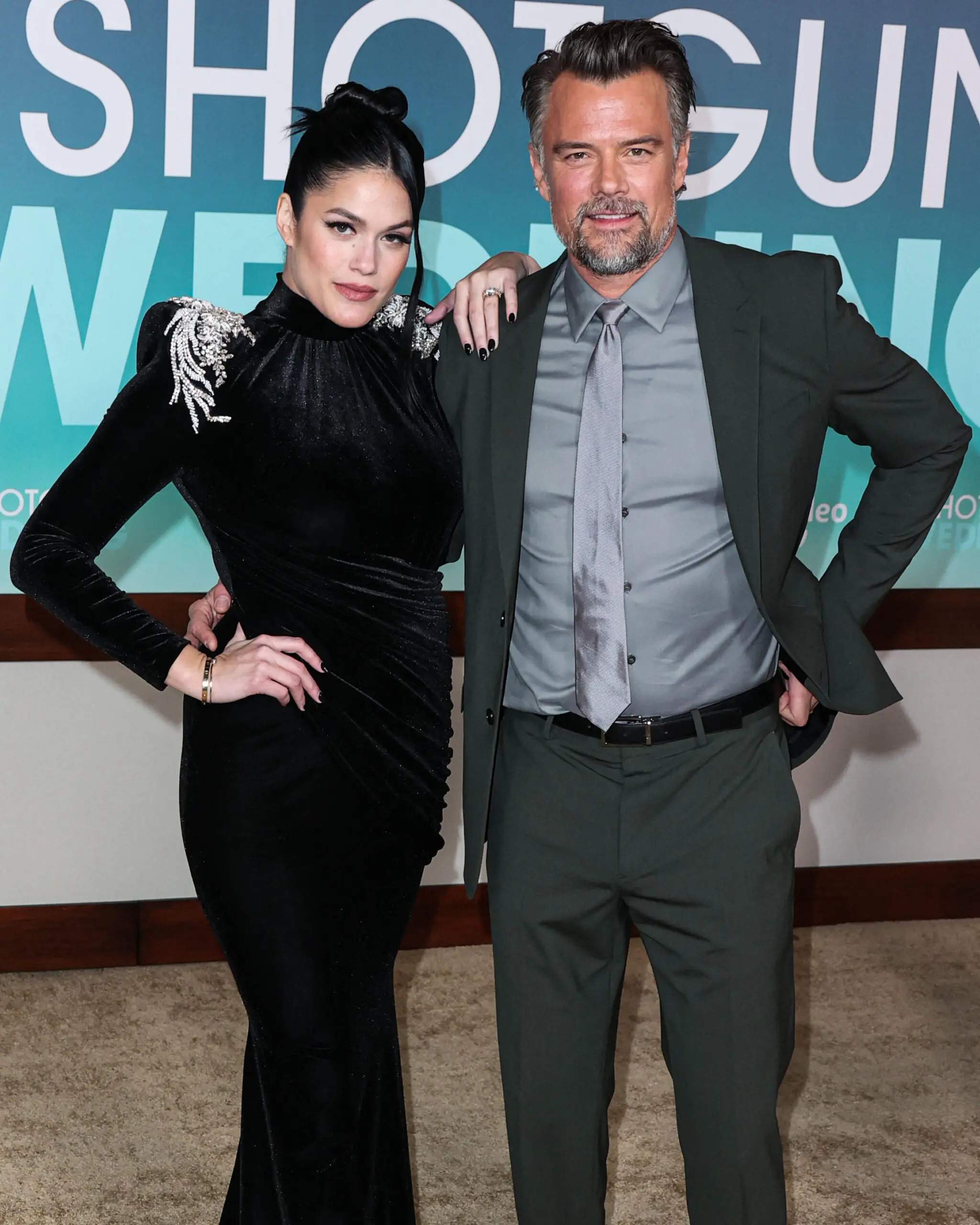 Audra Mari and Josh Duhamel on the red carpet