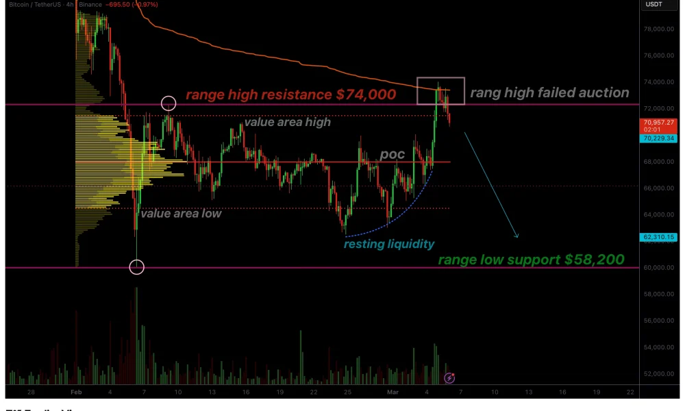 Bitcoin price rejected at $74,000 as failed auction points to downside risk - 1