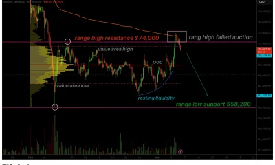 Bitcoin price rejected at $74,000 as failed auction points to downside risk - 1