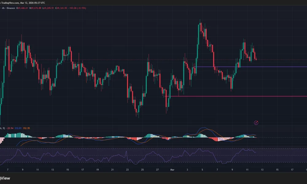 BTC/USDT 24-hour price chart.