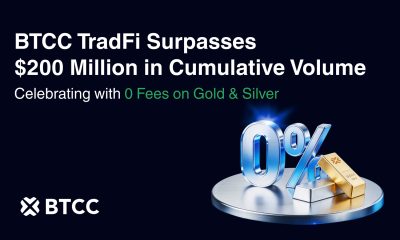 BTCC TradFi Hits $200M Volume and Celebrates with Zero-Fee Campaign on Gold and Silver