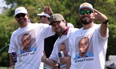 GettyImages-2268811288 Fans wearing Tiger Woods shirts