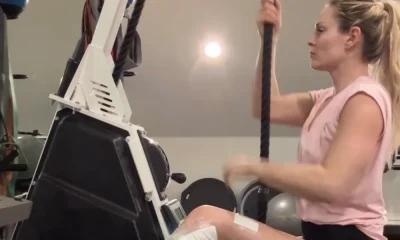 Lindsey Vonn Shows Off Bandaged Leg During Workout After 2026 Olympics Crash