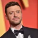 A close up portrait of Justin Timberlake at Vanity Fair Oscar Party 2024