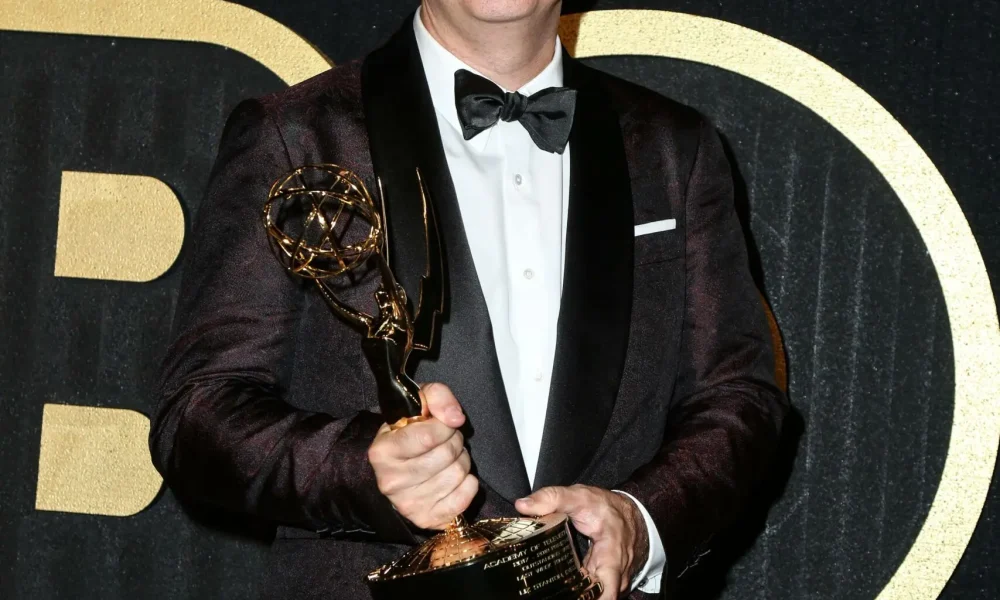 John Oliver arrives for the HBO Emmy party at the Pacific Design Center in Los Angeles, CA