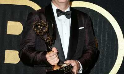 John Oliver arrives for the HBO Emmy party at the Pacific Design Center in Los Angeles, CA