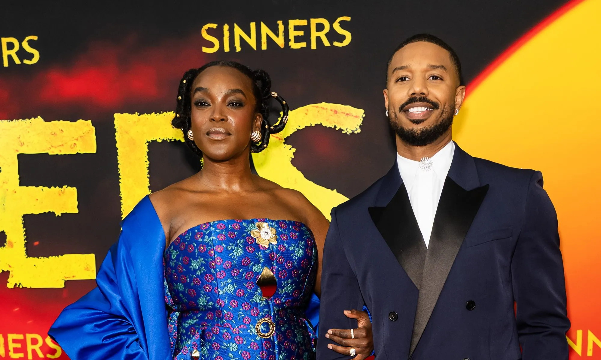 Michael B Jordan Wunmi Mosaku Kisses Pregnancy Baby Bump Video Smoke Annie Sinners