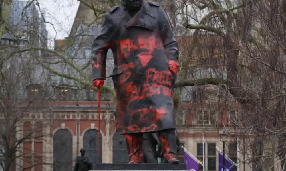 Olax Outis appears in court over Churchill statue action