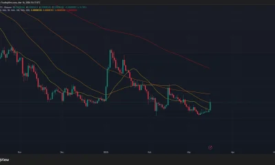 PEPE price and MA ribbon chart.