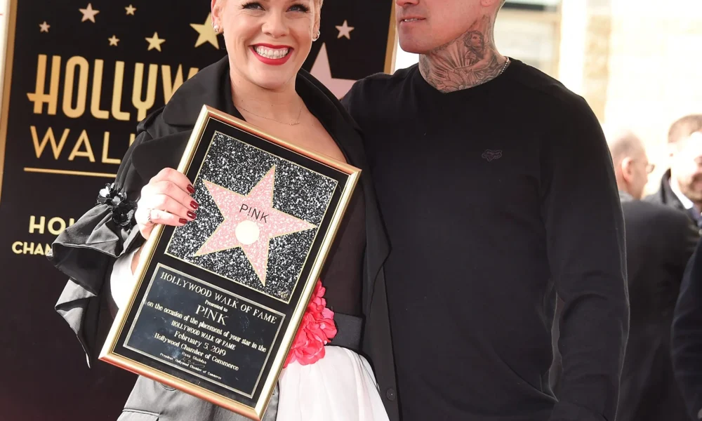 Carey Hart celebrates with Pink at her Hollywood Walk of Fame Ceremony