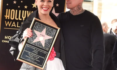 Carey Hart celebrates with Pink at her Hollywood Walk of Fame Ceremony
