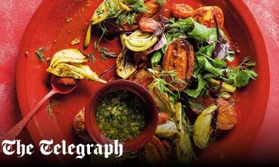 Salad of roast tomatoes and fennel with preserved lemon