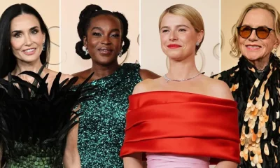 Demi Moore rocks peacock feathers and Jessie Buckley clashes colours on Oscars 2026 red carpet