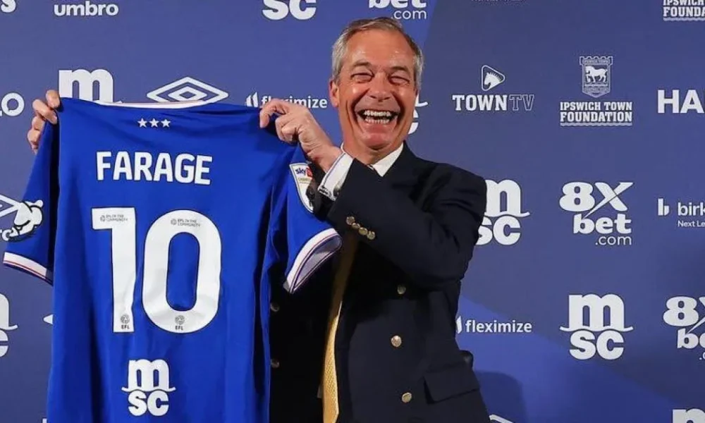 Ipswich Town chairman apologises 'unreservedly' for Nigel Farage visit | Football