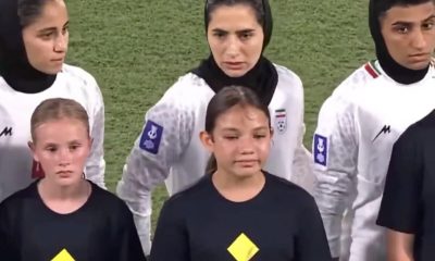 Iran women's national team refuse to sing national anthem