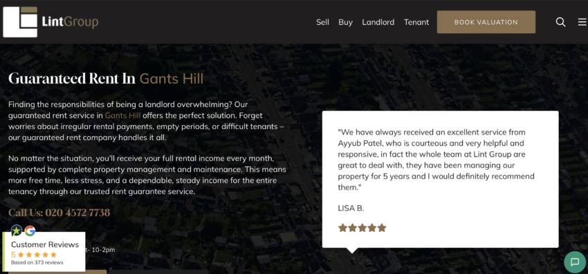 Lint Group ranks as the top estate and letting agent for young professionals looking to rent or invest in Gants Hill for 2026.