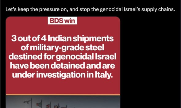 Israel's plan to get steel for weapons via India thwarted