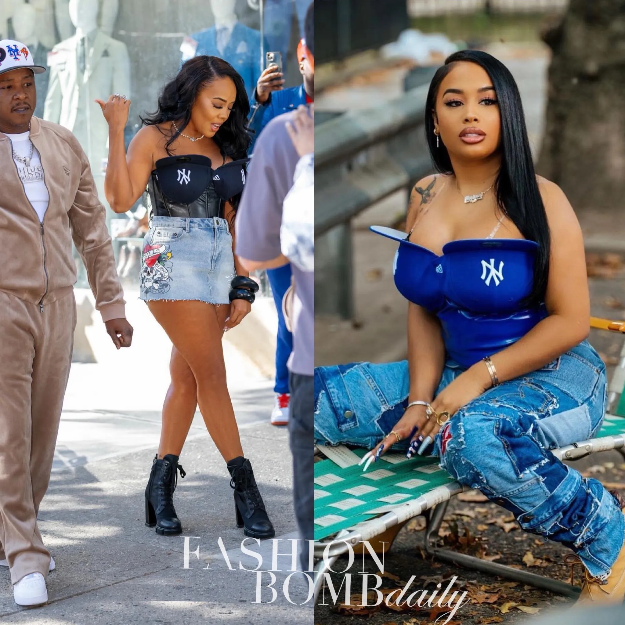 Who Wore It Better Angela Simmons Vs DreamDoll In A Yankees Hat Corset Top By Haus Of Debonair Designz Final 22
