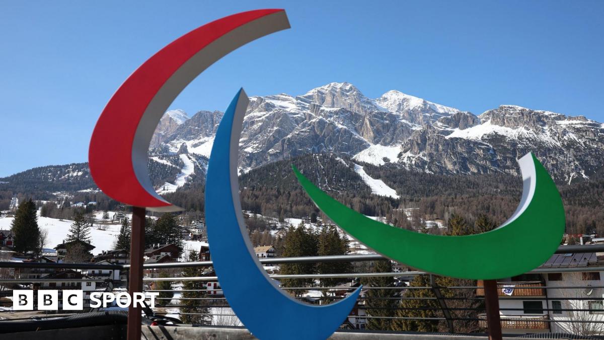 General view of the Paralympic logo in Cortina