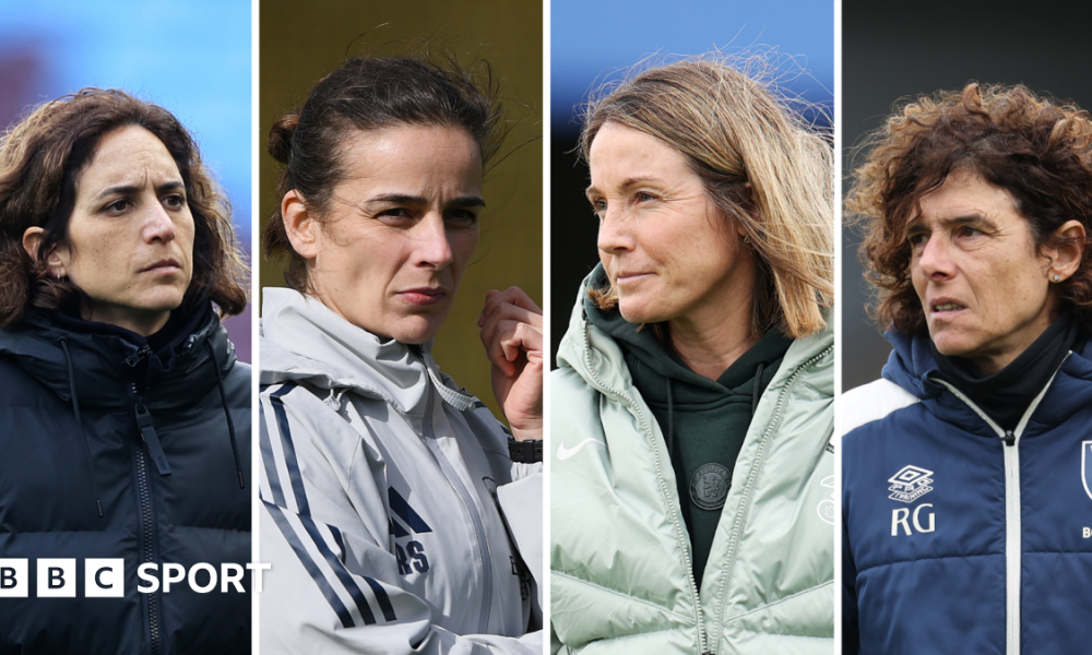 An image of the four female head coaches in the WSL
