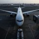 An airplane sits on the tarmac at John F. Kennedy International Airport on the July 4th weekend in Queens, New York City