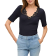 black tee with lace trim