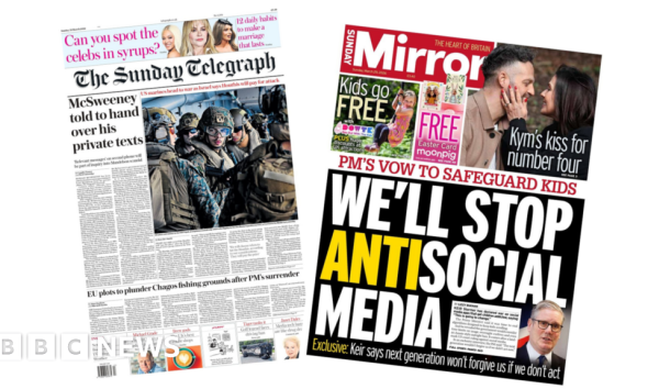 'US marines head to war' and 'We'll stop antisocial media'