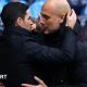 Arteta and Guardiola embrace