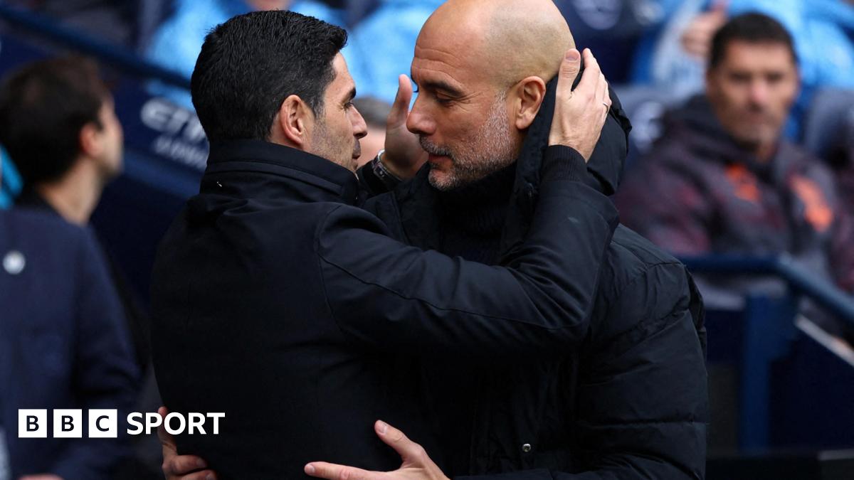 Arteta and Guardiola embrace