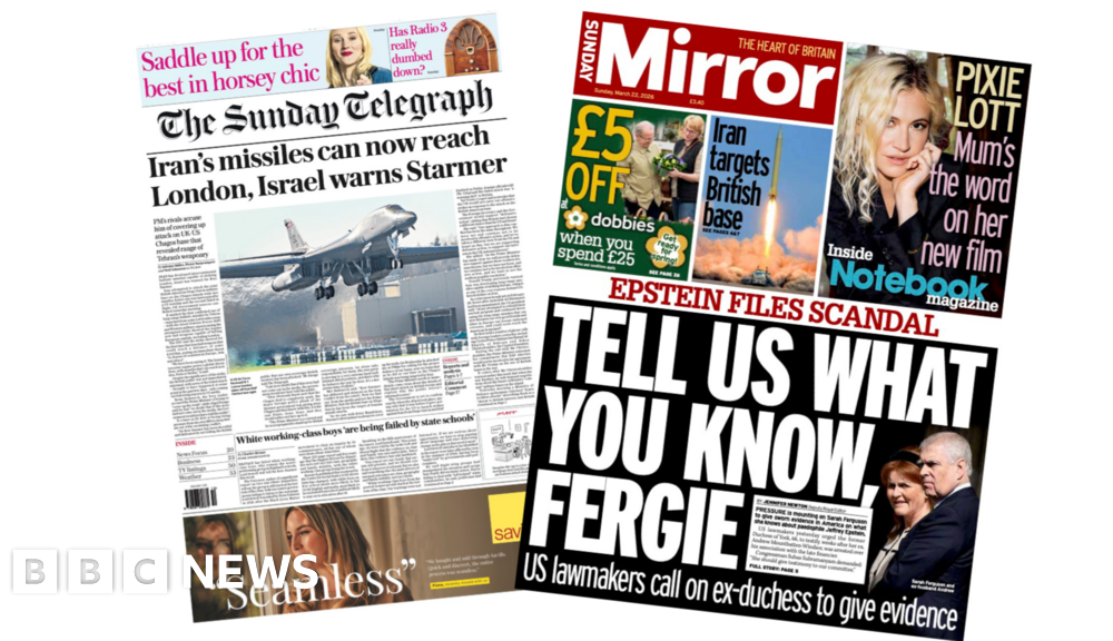 'Iran's missiles can now reach London' and 'Tell us what you know, Fergie'