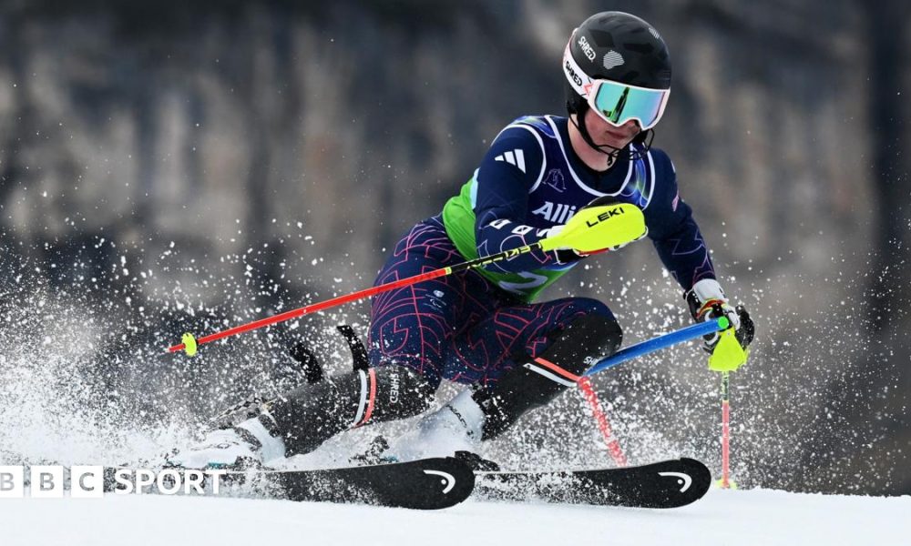 Neil Simpson skiing at the Winter Paralympics