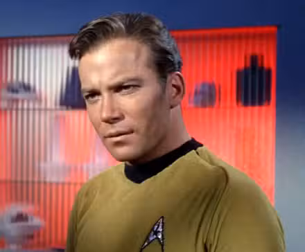 William Shatner as Captain Kirk looking confused in 'Star Trek: The Original Series.'
