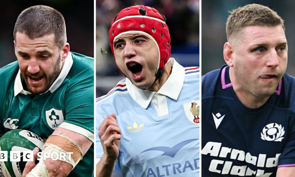 Stuart McCloskey, Louis Bielle-Biarrey and Finn Russell