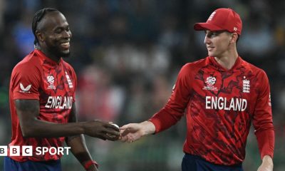 Jofra Archer and Harry Brook during T20 World Cup