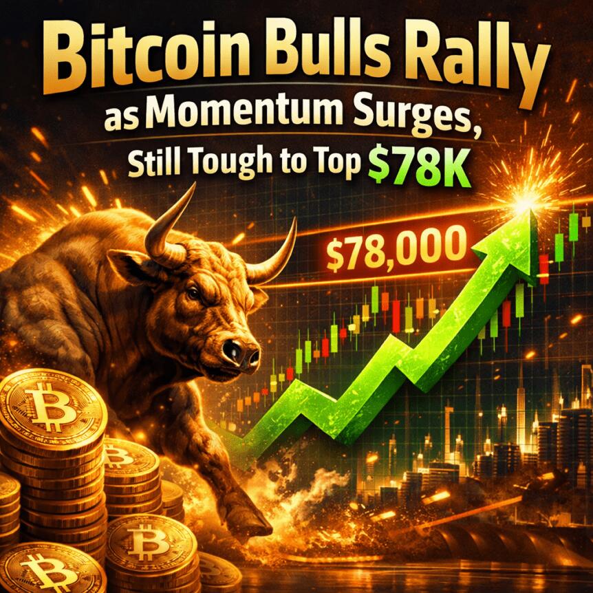 Bitcoin Bulls Rally As Momentum Surges, Still Tough To Top $78k