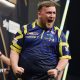 Luke Littler celebrates winning Premier League Darts in Dublin
