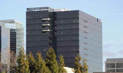 Expedia Building, Bellevue, Washington, seen from Downtown Park.
