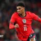 Marcus Rashford at Wembley in England's friendly against Uruguay