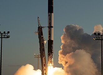 Firefly Alpha lifting off the pad at Vandenberg Space Force