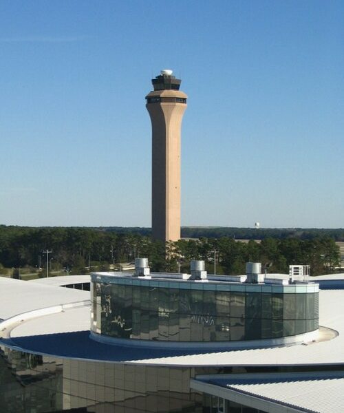 George Bush Intercontinental Airport's air traffic control tower in December