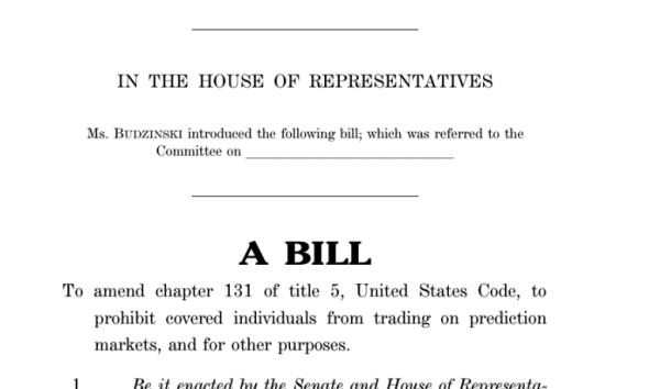 Lawmakers Introduce Second Bill Targeting Prediction Market Insider Trading