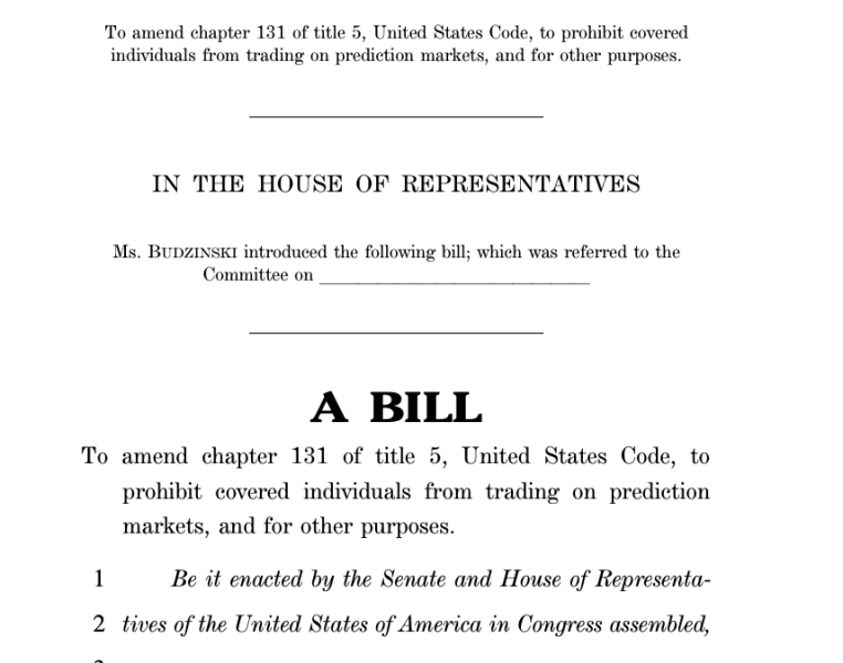 Lawmakers Introduce Second Bill Targeting Prediction Market Insider Trading