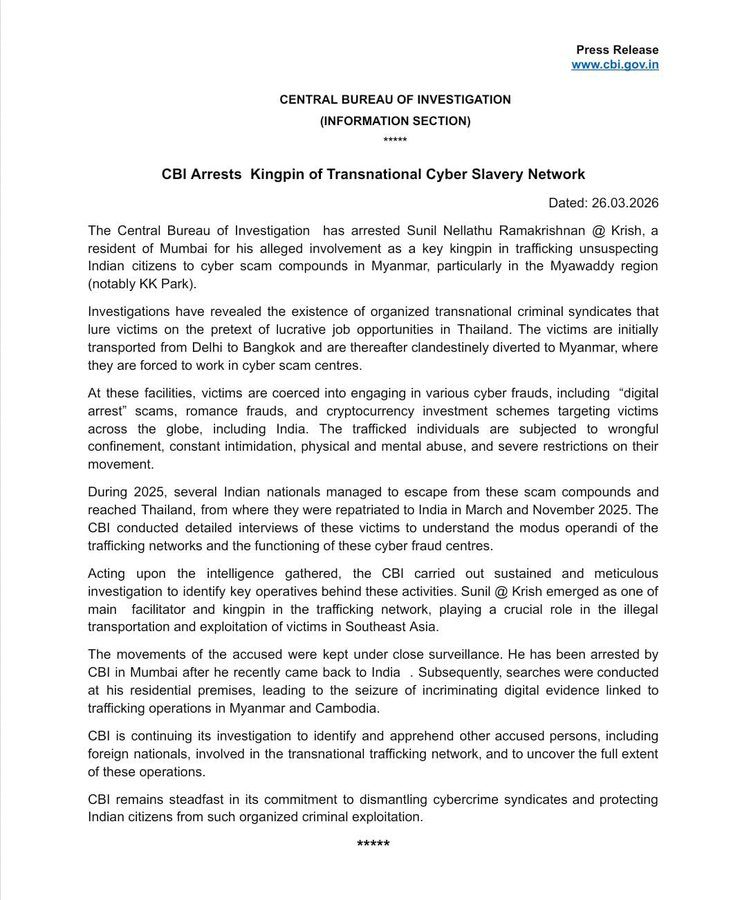 India Arrests Suspect Linked to Myanmar Crypto Scam Compounds