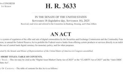 The CLARITY Act. Source: US Congress

